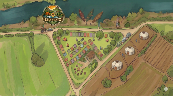 Illustration des Zeltplatzes Leun an der Lahn